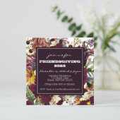 Invitation Dîner d'action de grâces pour les amis Flores d'au (Debout devant)