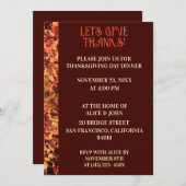 Invitation Dîner d'action de grâces profondément Brown Fête d (Devant / Derrière)