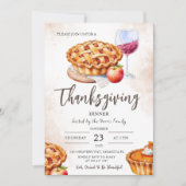 Invitation Dîner d'action de grâces Russe Aquarelle Citrouill (Devant)