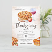 Invitation Dîner d'action de grâces Russe Aquarelle Citrouill (Debout devant)