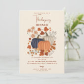 Invitation Dîner d'action de grâces Russe Citrouille (Debout devant)