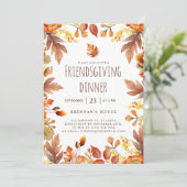 Invitation Dîner d'action de grâces rustique (Debout devant)
