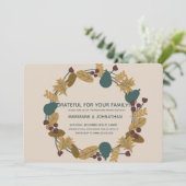 Invitation Dîner d'action de grâces rustique Soirée Grateful (Debout devant)