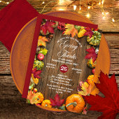 Invitation Dîner d'action de grâces - Rustique Woodsy Giving 