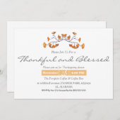 Invitation Dîner d'action de grâces simple chute d'aquarelle (Devant / Derrière)