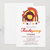 Invitation Dîner d'action de grâces Super Turquie stylisée (Devant / Derrière)