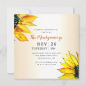 Invitation Dîner d'action de grâces tournesol Floral et Citro (Dos)