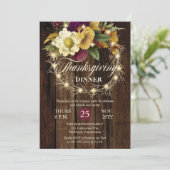 Invitation Dîner d'action de grâces - Wreath Woodsy Rustique (Debout devant)