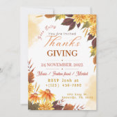 Invitation Dîner d'action de grâcesInvitation modèle (Devant)