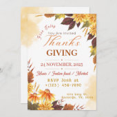 Invitation Dîner d'action de grâcesInvitation modèle (Devant / Derrière)