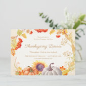 Invitation Dîner d'action de graisse de tournesol Citrouille (Debout devant)