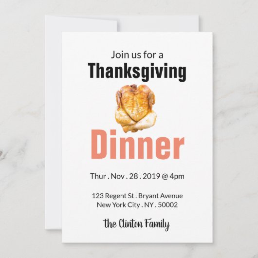 Invitation Dîner d'action de grill Turquie (Devant)