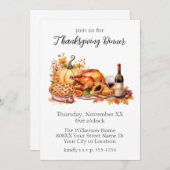 Invitation Dîner d'action de la aquarelle (Devant / Derrière)