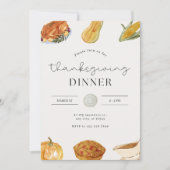 Invitation Dîner d'action de la aquarelle (Devant)