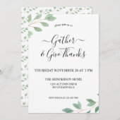 Invitation Dîner d'action de la aquarelle (Devant / Derrière)