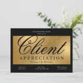 Invitation Dîner d'affaires Noir & Gold Client Appréciation (Debout devant)