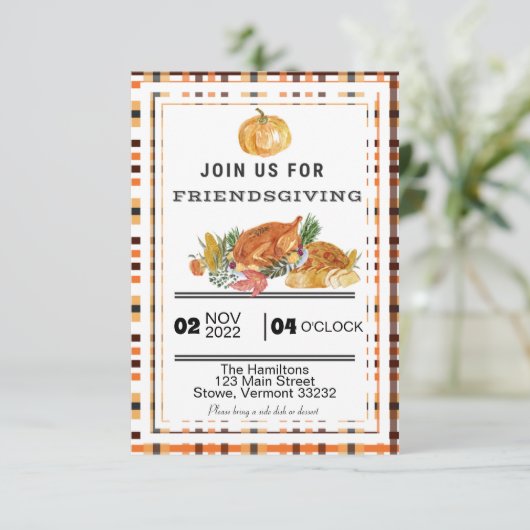 Invitation Dîner d'amitié (Debout devant)