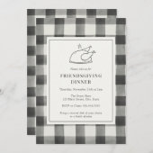 Invitation Dîner d'amitié Buffle noir Plaid (Devant / Derrière)