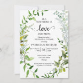 Invitation Dîner D'Amour Et De Pizza De Verdure (Devant)