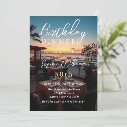 Invitation Dîner d'anniversaire (Debout devant)