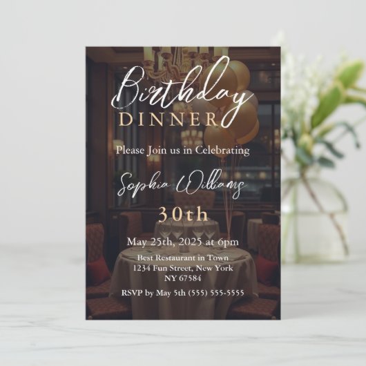 Invitation Dîner d'anniversaire (Debout devant)