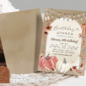Invitation Dîner d'anniversaire Boho Wildflower Pumpkin