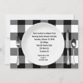 Invitation Dîner d'anniversaire Buffalo de fête Plaid (Devant)