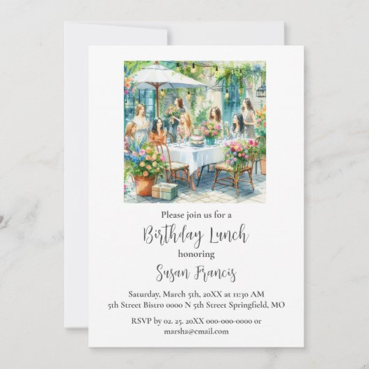 Invitation Dîner d'anniversaire Chic Mesdames  (Devant)