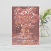 Invitation Dîner d'anniversaire d'or rose (Debout devant)