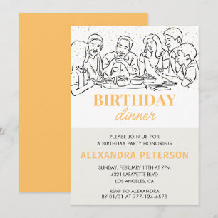 Invitation dîner d'anniversaire en or 41e annivers