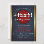 Invitation Dîner d'anniversaire Hibachi (Devant)