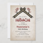 Invitation Dîner d'anniversaire Hibachi (Devant)