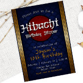 Invitation Dîner d'anniversaire Hibachi - Bleu