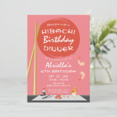 Invitation Dîner d'anniversaire Hibachi rose Fête Hibachi ros (Debout devant)