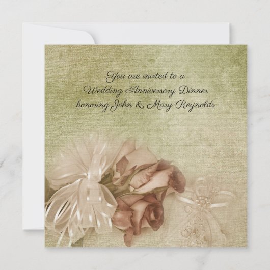 Invitation Dîner d'anniversaire mariage (Devant)