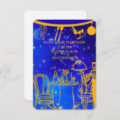 Invitation Dîner d'anniversaire numérique Modèle, noir (Devant / Derrière)