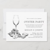Invitation Dîner d'anniversaire Oyster Pearl | Rayures noires (Devant)