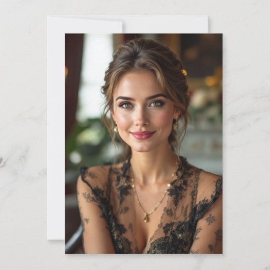 Invitation Dîner d'anniversaire Photo noir et blanc Moderne (Dos)