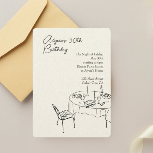 Invitation Dîner d'anniversaire pour 30ème anniversaire