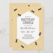 Invitation Dîner d'anniversaire vintage (Devant / Derrière)