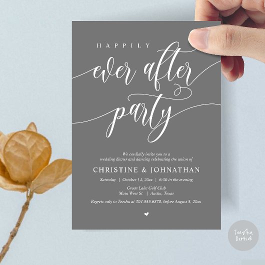 Invitation Dîner Dansant de la Soirée de Mariage Féerique