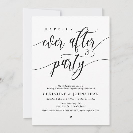 Invitation Dîner Dansant Soirée de Mariage Féerique (Devant)