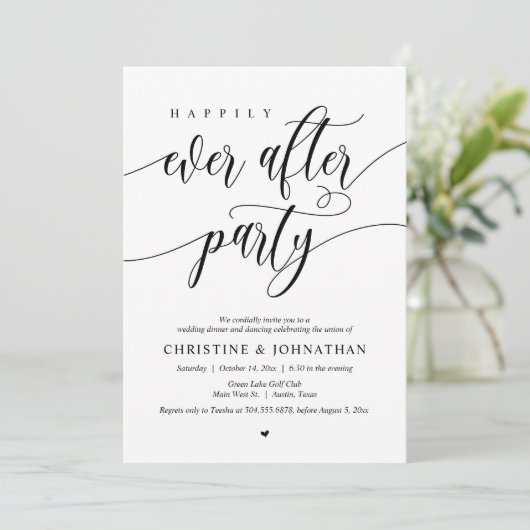 Invitation Dîner Dansant Soirée de Mariage Féerique (Debout devant)