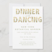 Invitation Dîner & Danser Audacieux Réception Florale Mariage (Devant)
