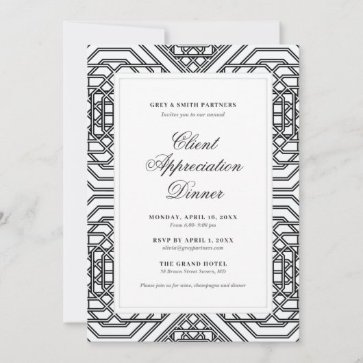 Invitation Dîner d'appréciation de la clientèle (Devant)