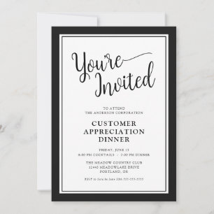 Invitation Dîner d'appréciation de la clientèle d'entreprise