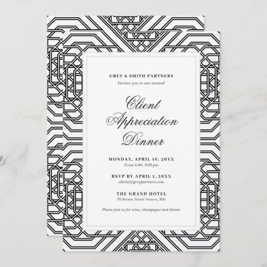 Invitation Dîner d'appréciation du client (Devant / Derrière)