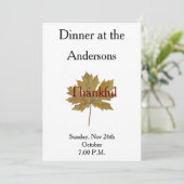 Invitation Dîner d'aquarelle aux couleurs d'automne reconnais (Debout devant)