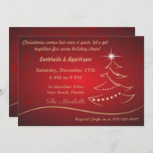 Invitation Dîner d'arbre de Noël d'or moderne (Devant / Derrière)