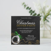 Invitation Dîner d'arc de vert d'ornement de Noël (Debout devant)